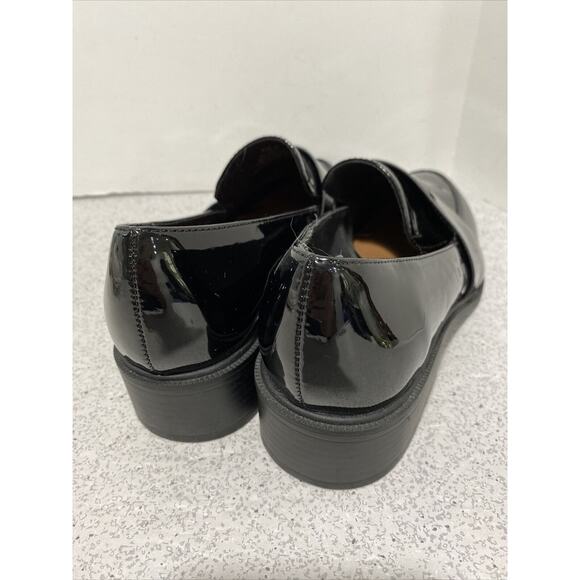 H&M Black Patent Penny Loafers Classic Career Casual Low Heels EU 39 / US 8M - Picture 6 of 12